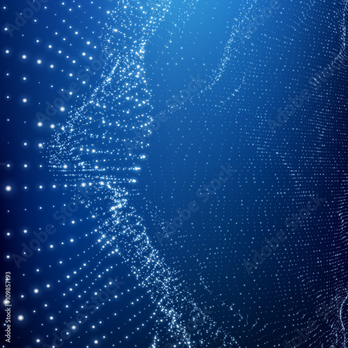 Lattice Structure. Network Technology Communication Background. Abstract Science or Technology Background. Graphic Design. Social Network Illustration with Particle. 3D Grid Surface. Cyberspace Grid