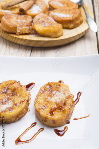 plate with torrijas, typical spanish