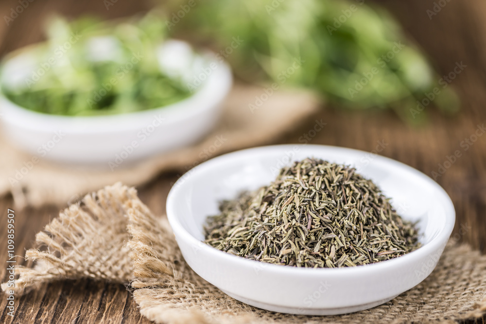 Dried Thyme (close-up shot) Dried Thyme (close-up shot)
