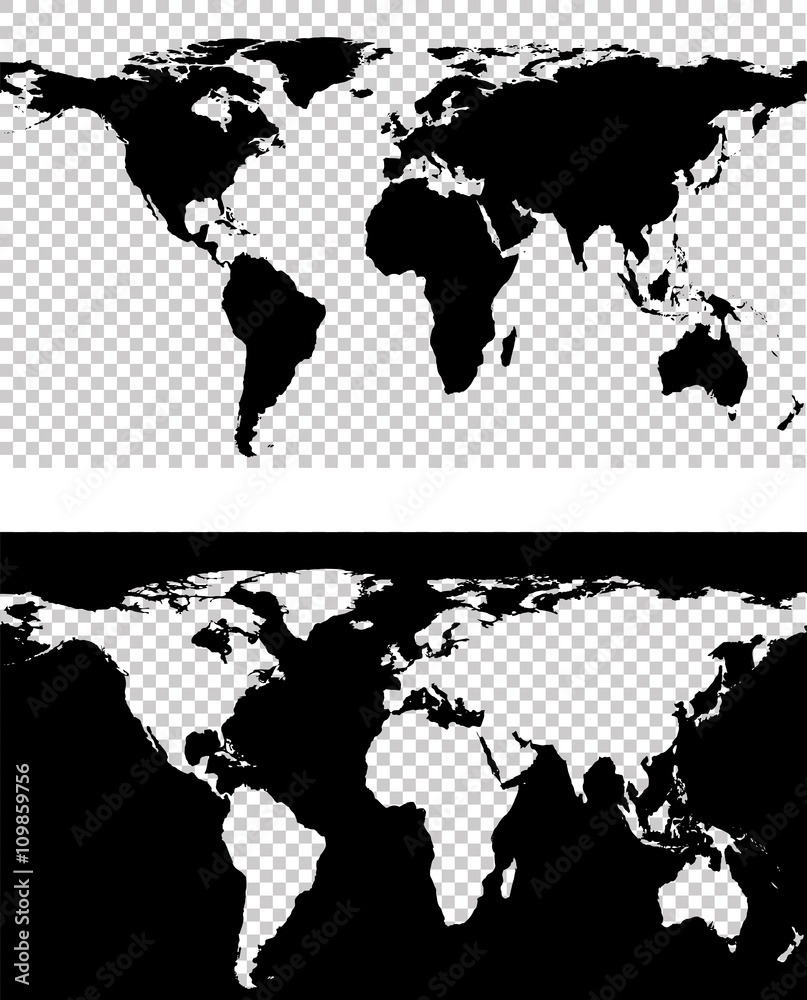 Obraz Vector illustration of map of world with imitation of transparent background