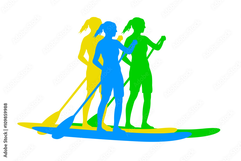 Naklejka premium Stand up paddling - 6