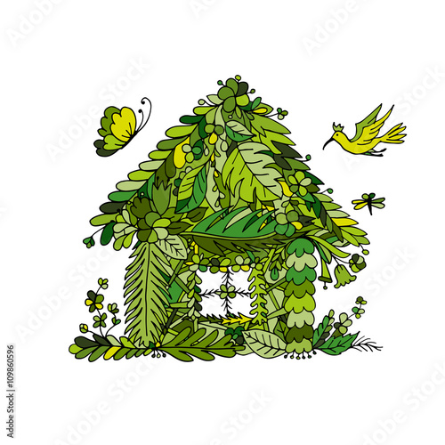 Tropical house, sketch for your design