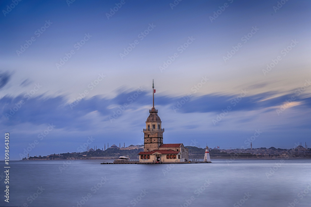 Maiden Tower View During the Twilight Under the Clouds Maiden Tower View During the Twilight Under the Clouds