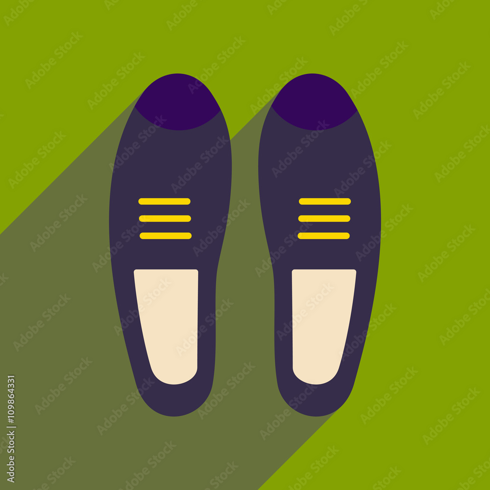 Flat icon with long shadow men shoes Flat icon with long shadow men shoes