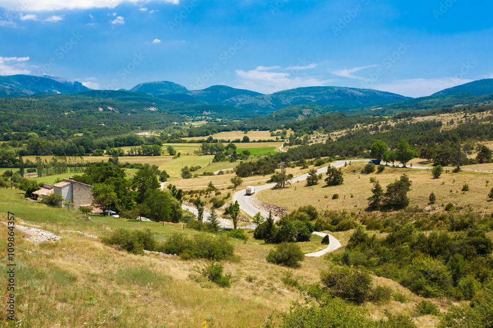 Naklejka premium Beautiful Scenic View Landscape Near Village Of Trigance In Fran