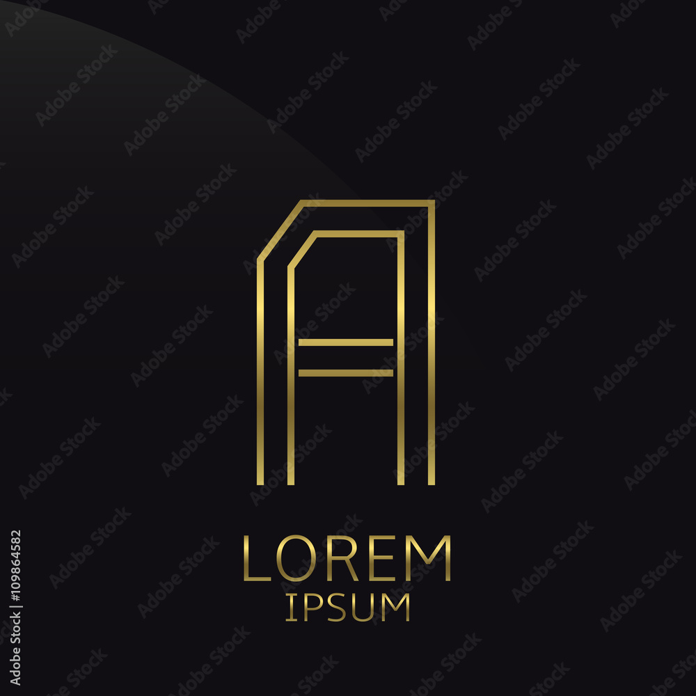Golden A Letter Golden A Letter