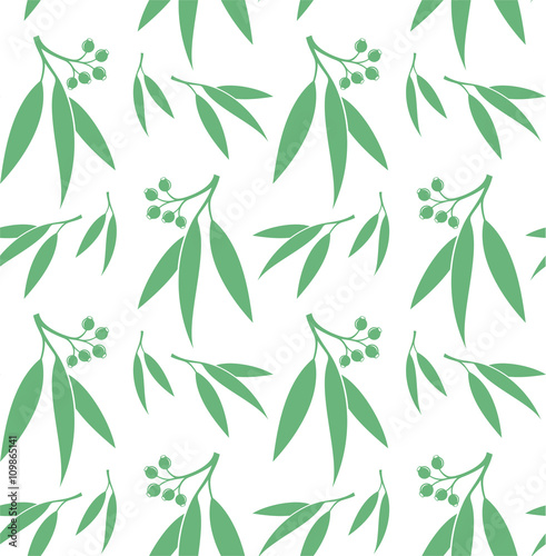Leaf. Seamless pattern. Eucalyptus