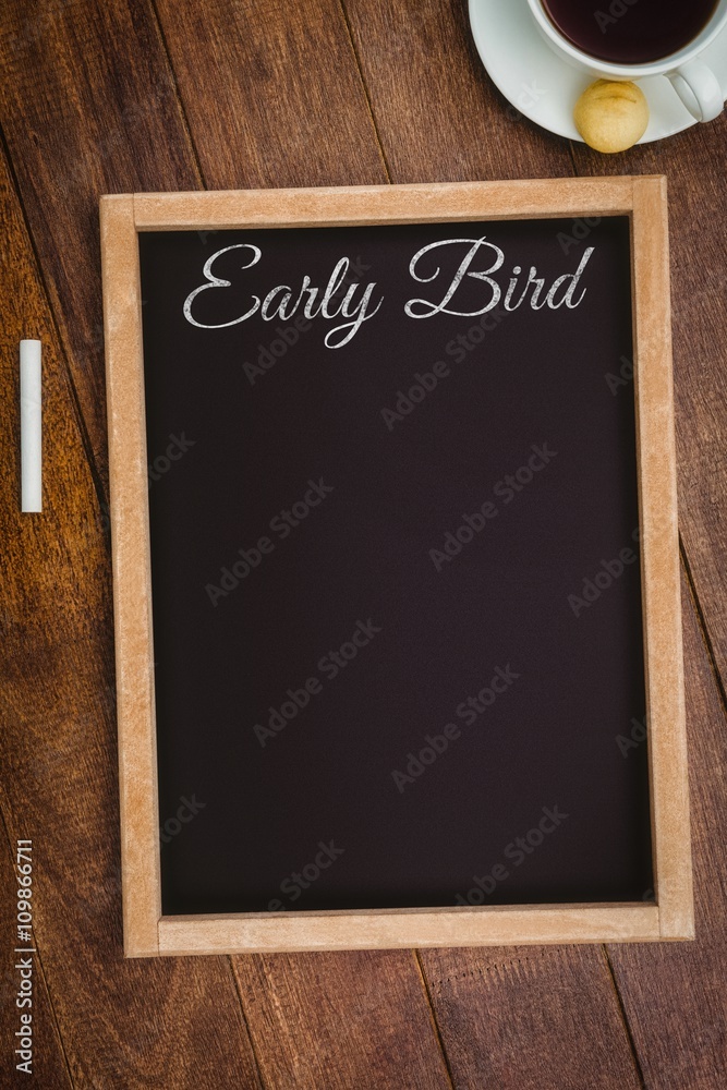 Composite image of early bird message 