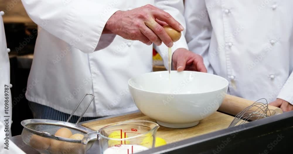 Cook gourmet is brooking eggs Cook gourmet is brooking eggs