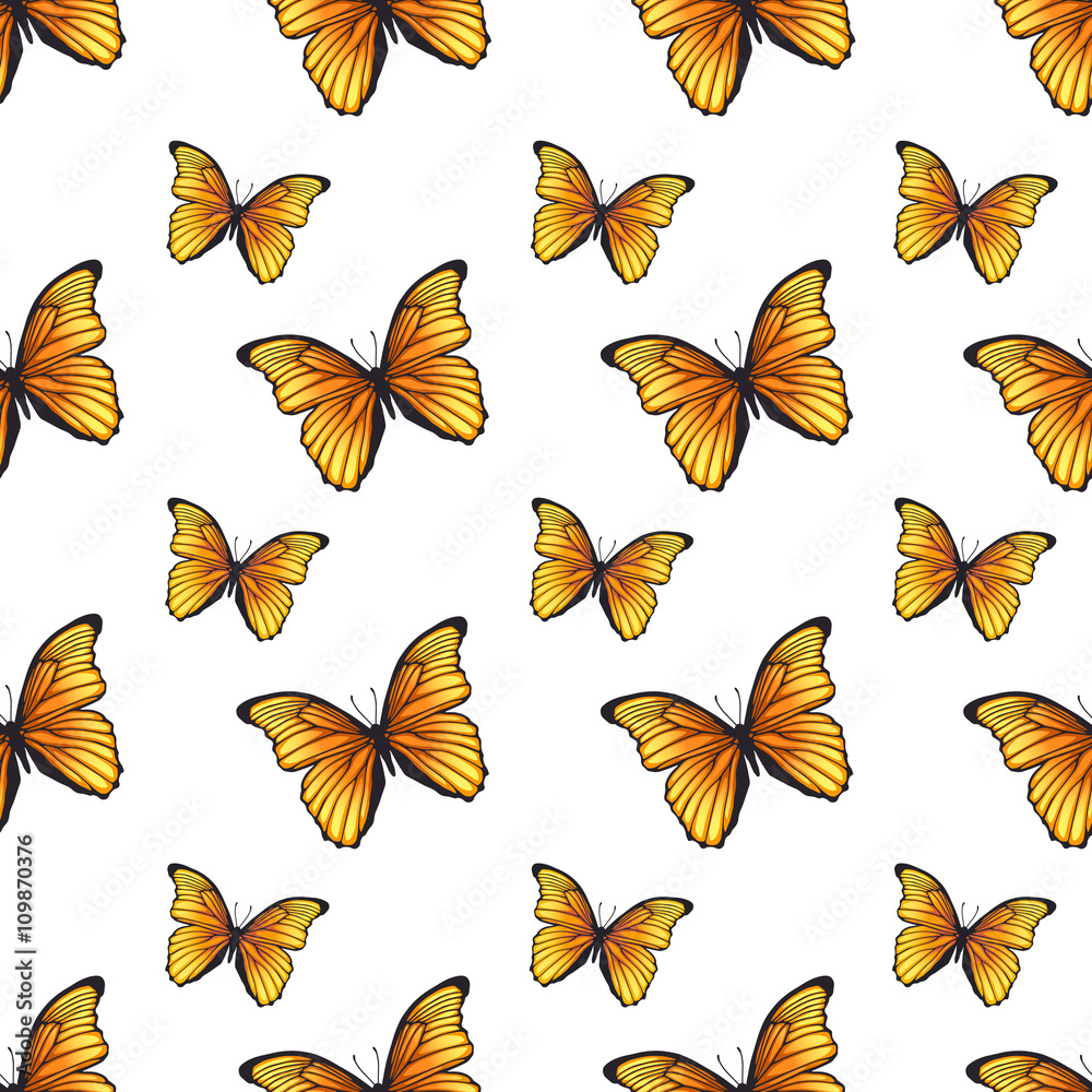 Seamless pattern with bright butterflies Seamless pattern with bright butterflies