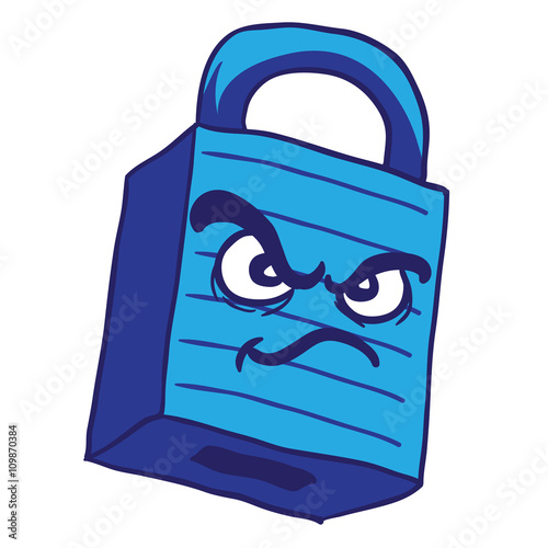 angry blue lock