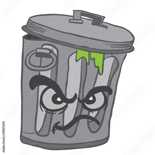 angry garbage can