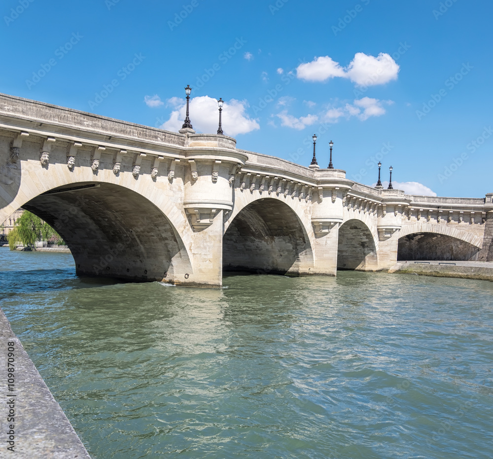Saint-Michel bridge on Seine river in Paris