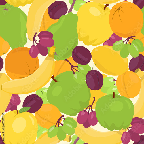 Seamless background with fruits
