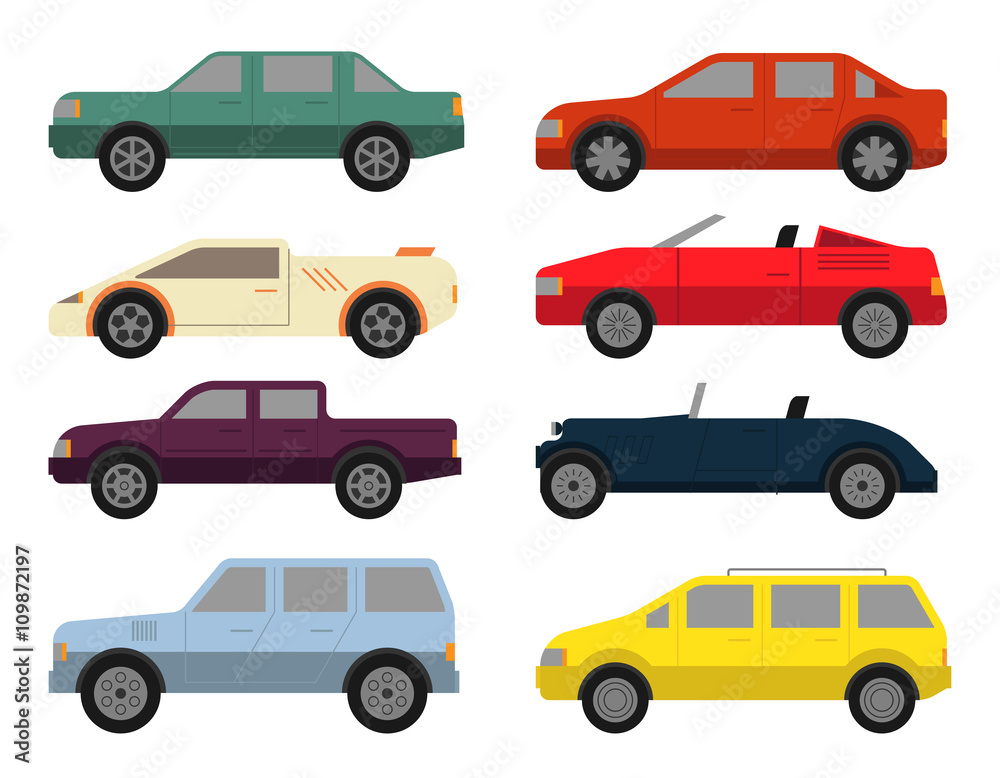 Set of cars with a different type of body