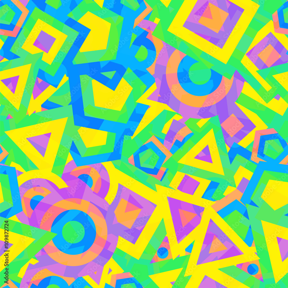 Chaotic geometric seamless pattern, 
