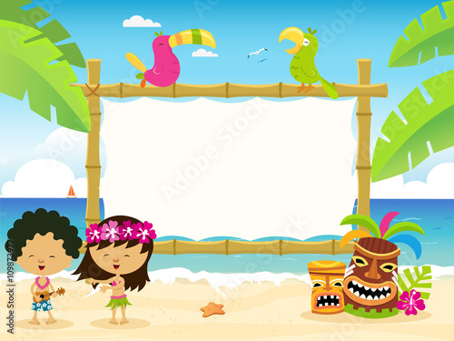 Hawaiian Billboard With Kids