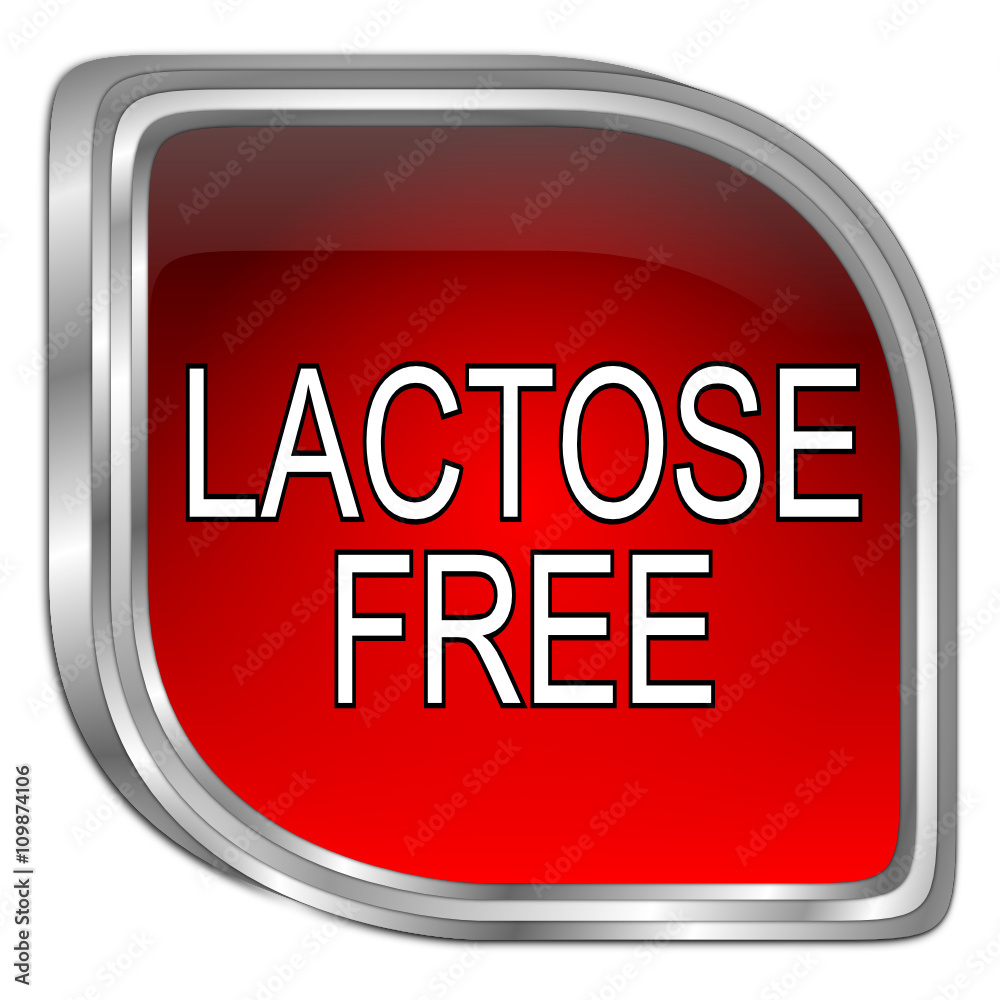 Lactose free Button - 3D illustration Lactose free Button - 3D illustration
