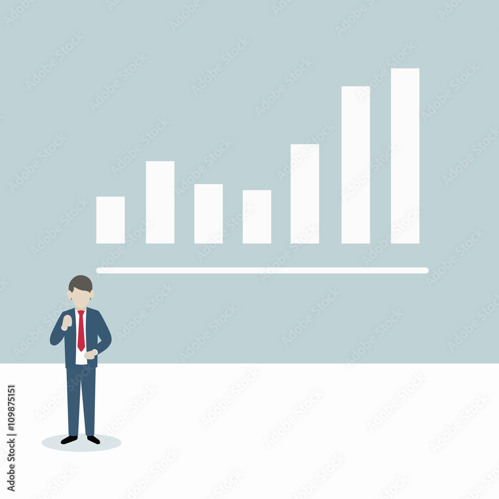 Presentation graph businessman Presentation graph businessman