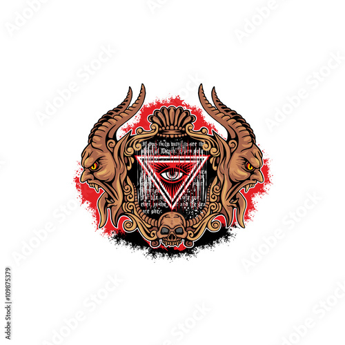grunge skull coat of arms
