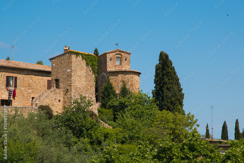 Medieval center of San Quirico d'Orcia village