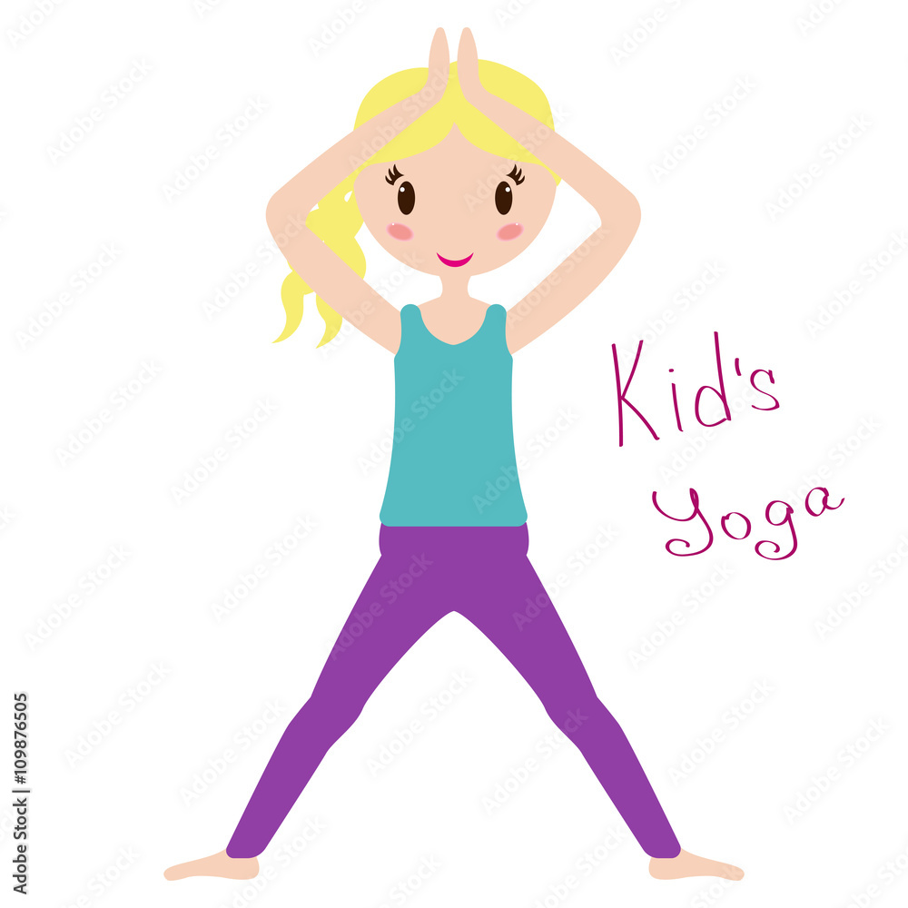 Yoga kids set. Gymnastics for children and healthy lifestyle. Vector illustration. Yoga kids set. Gymnastics for children and healthy lifestyle. Vector illustration.