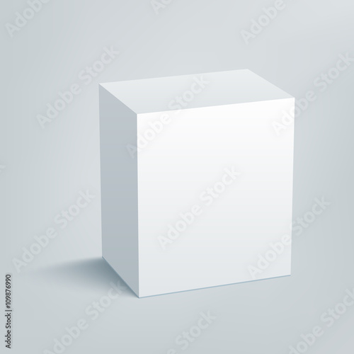 Blank isolated box mockup with shadow 1