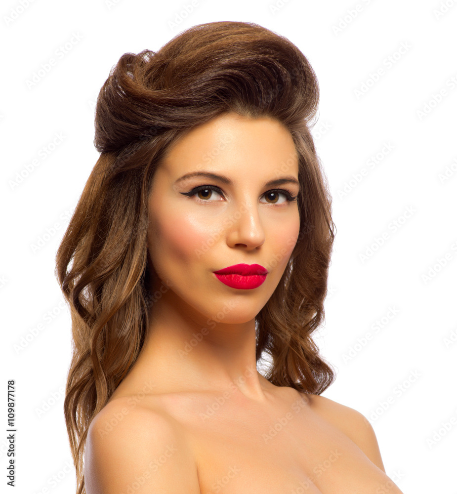 Beauty portrait of pinup girl Beauty portrait of pinup girl