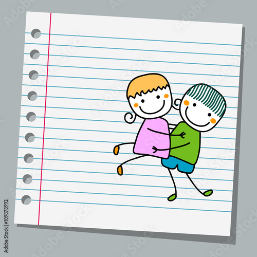 notebook paper cute couple
