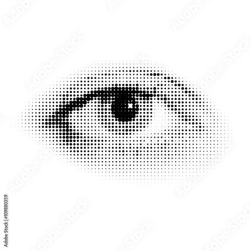 Vector halftone human eye