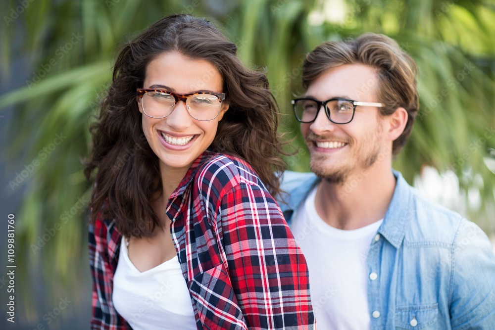 Fototapeta premium Young couple in spectacles