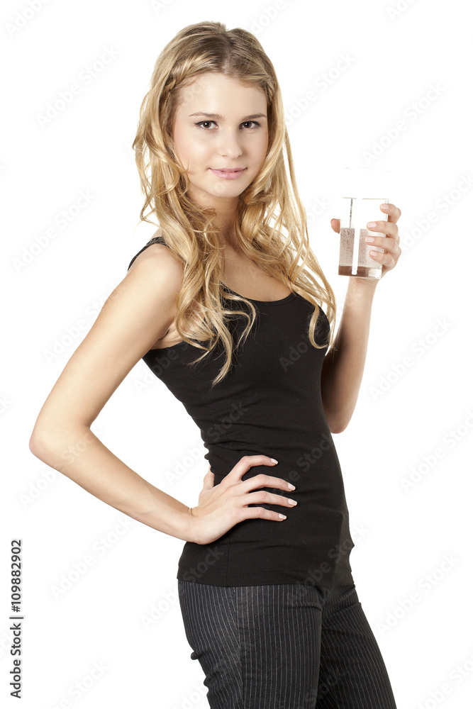 beautiful young woman holding a glass of water beautiful young woman holding a glass of water