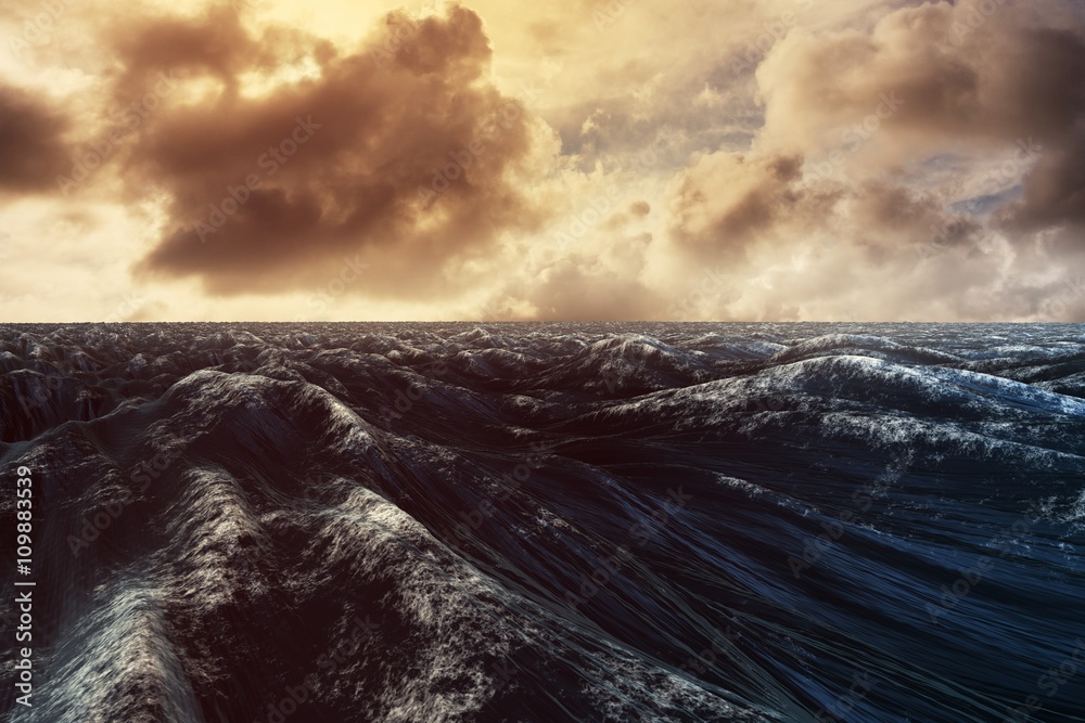Fototapeta premium Composite image of rough blue ocean