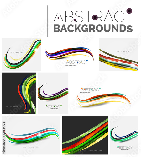 Motion concept abstract background set