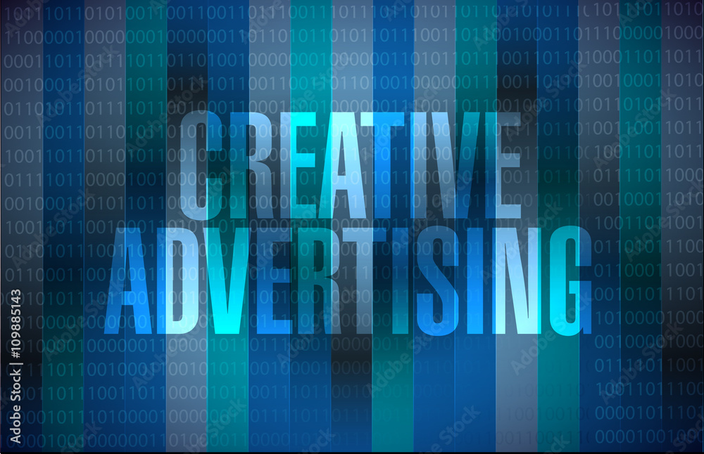 creative advertising binary background sign