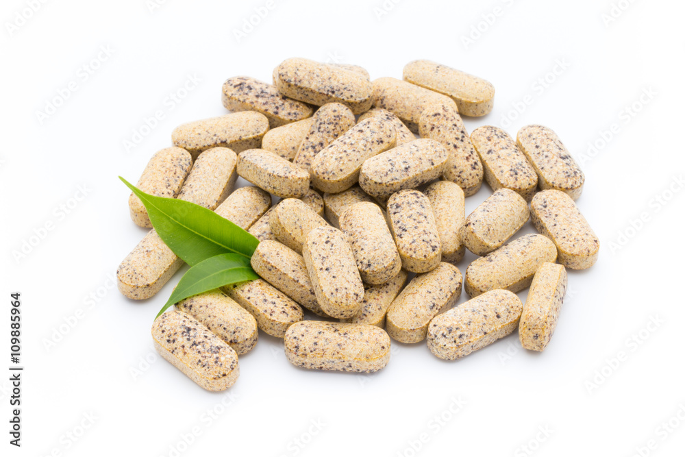 Alternative Medicine. Vitamin capsules. Homeopathic supplement.