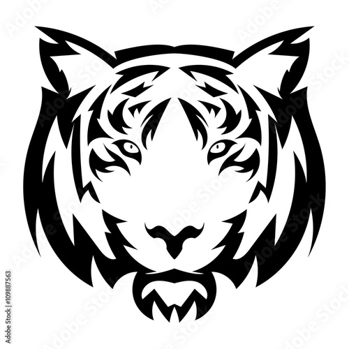 Vector tiger's head as a design element on isolated background