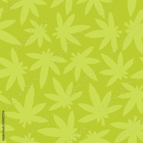Marihuana ganja weed seamless vector pattern green