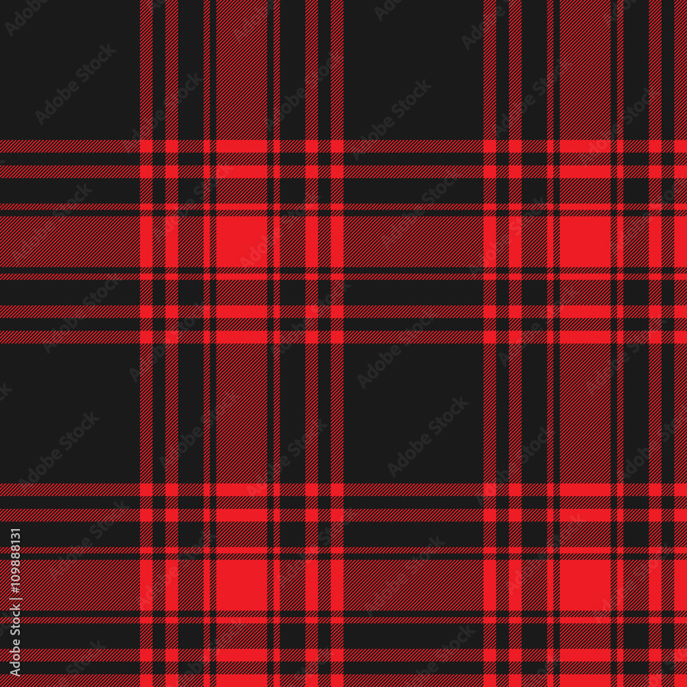 Obraz premium Menzies tartan black red kilt skirt fabric texture seamless patt