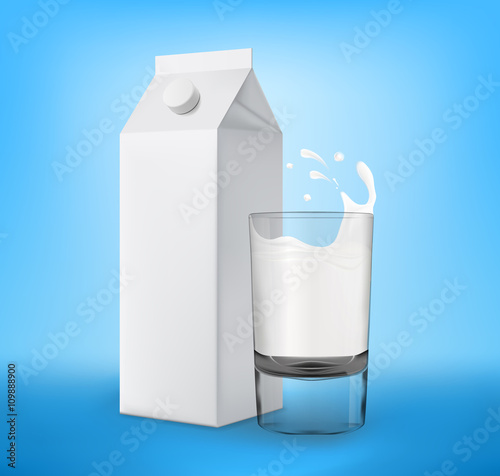 Milk glass with milk pack