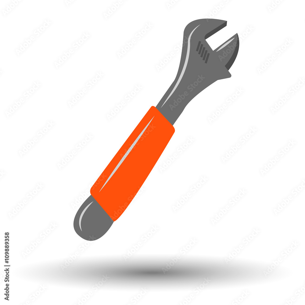 Adjustable wrench colorful icon Adjustable wrench colorful icon