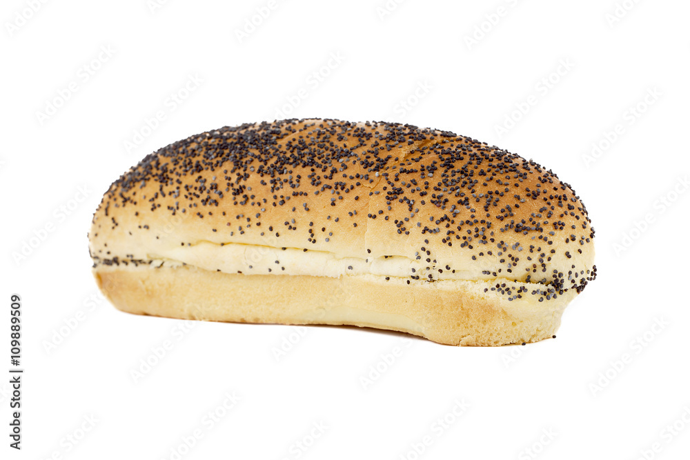 piece of bread with black sesame seeds
