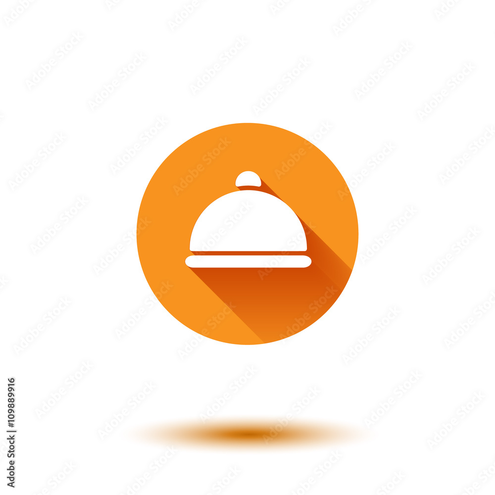Fototapeta premium Vector orange flat long shadow cloche