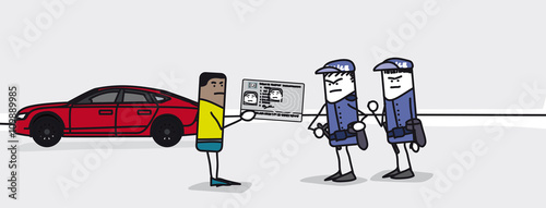 Contrôle de police sur la route