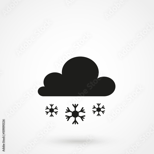 Snow clouds icon vector