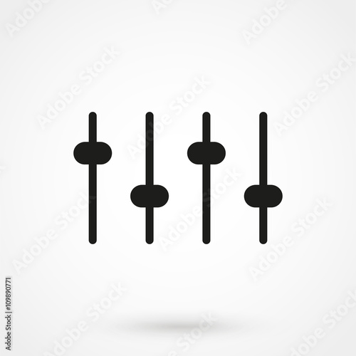 Equalizer icon. Drop shadow silhouette symbol.