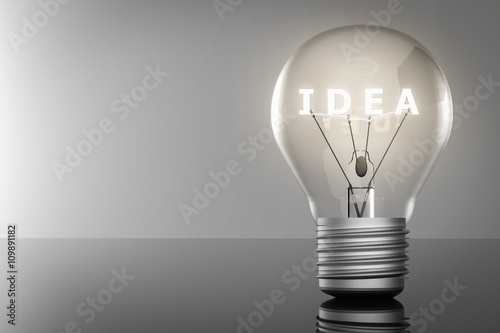 idea lightbulb with blank space on grey background
