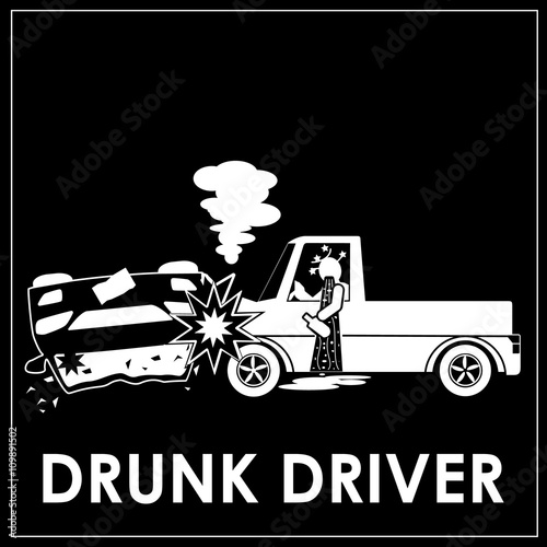 Car crash with alcohol