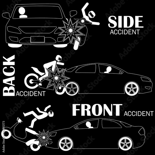Car accident, motorcycle