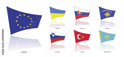 Europe flags  vector part 06